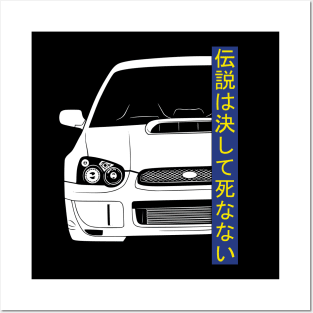 Impreza WRX STI Rallye JDM Tuning Car 90s "Legends never die" Posters and Art